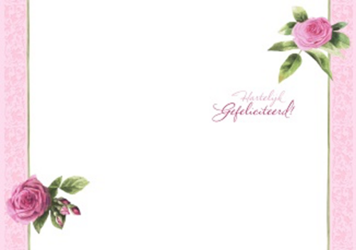 roze rozen met strik
