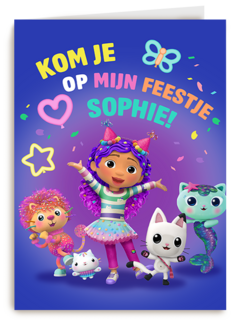 Gabbys Dollhouse Uitnodiging blauw