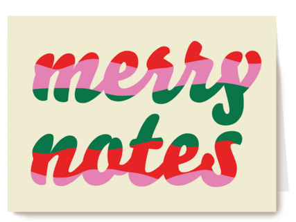 Kerstkaart hip Merry notes