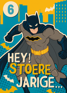 Batman verjaardagskaart hey stoere jarige