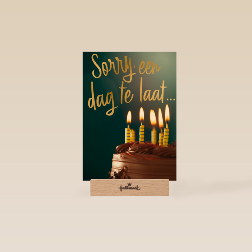 verjaardag te laat taart sorry een dag te laat