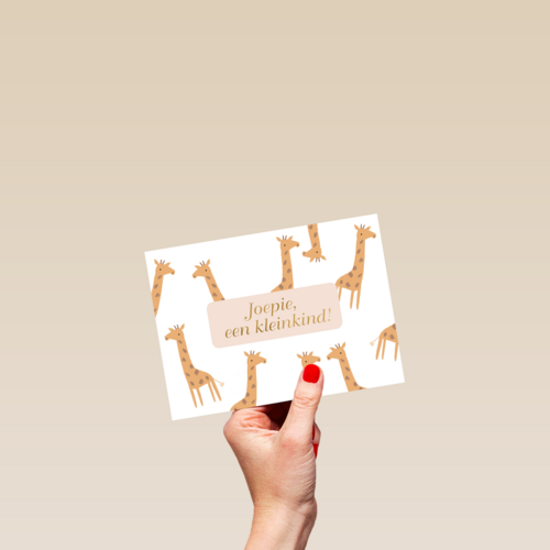 Geboorte felicitatie kleinkind Giraffe design