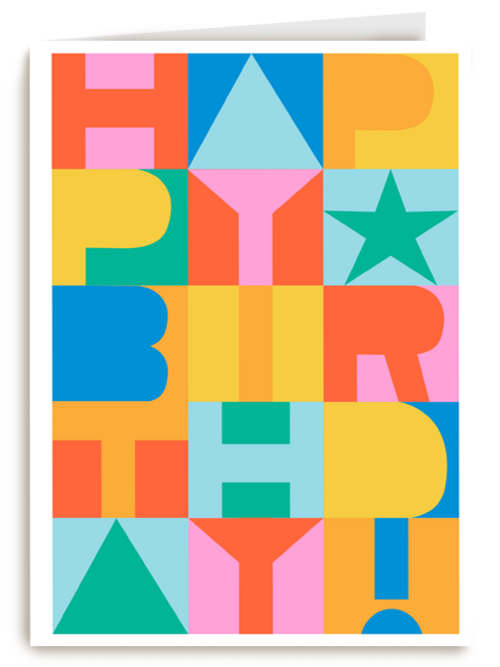 happy birthday met kleurvlakken