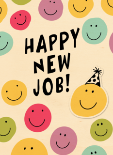 nieuwe baan kaart happy new job