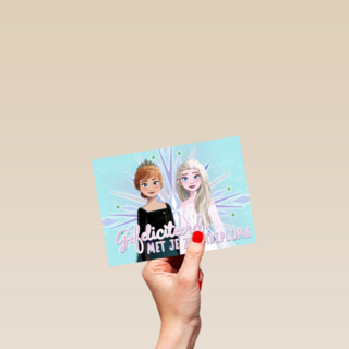 gefeliciteerd van Elsa en Anna van Frozen met je zwemdiploma