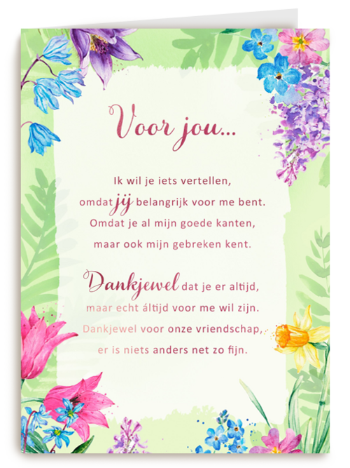 Bedanktkaart Voor jou More than Words