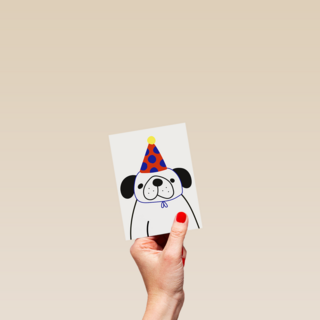 Dog with a party hat