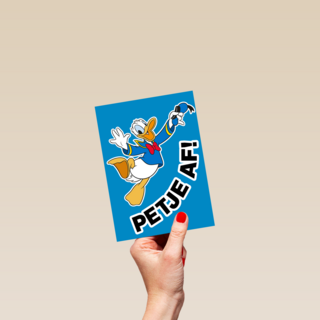 Complimentkaart Donald Duck petje af