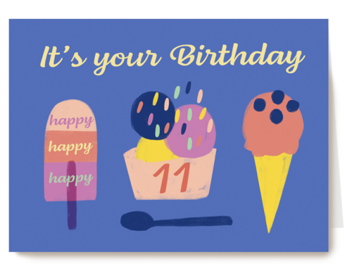 its your birthday with ice cream