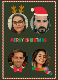 Merry Christmas fotokaart 4 fotos 