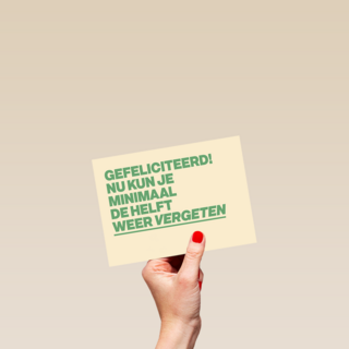 Gefeliciteerd nu kan je minimaal de helft vergeten andc