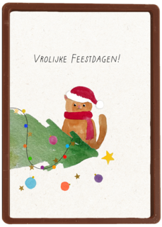 Kinderpostzegels Kat Kerstboom