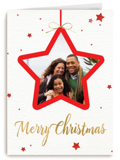 kerstkaart fotokaart rode kerstster