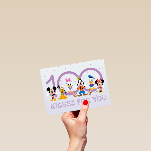 Vriendschapskaart Disney 100 kisses for you