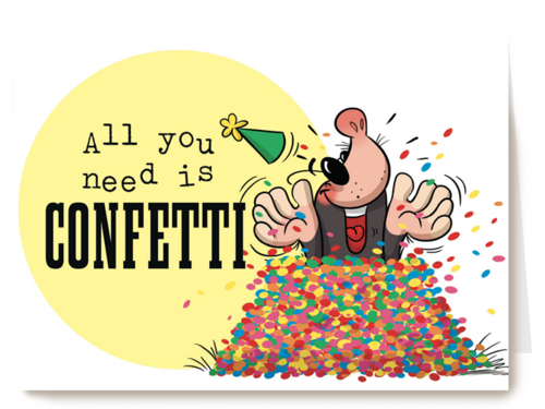 funny mail all you need is confetti