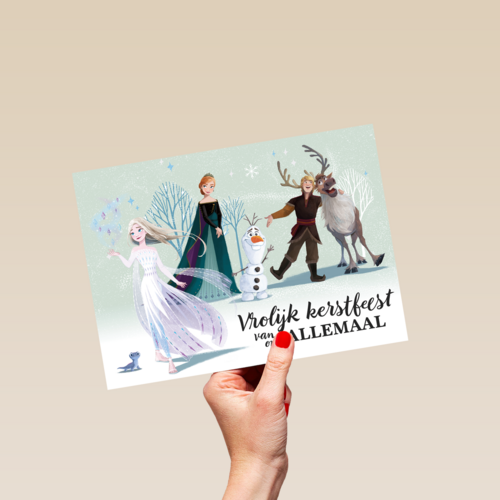 vrolijk kerstfeest van elsa anna olaf kristoff en sven