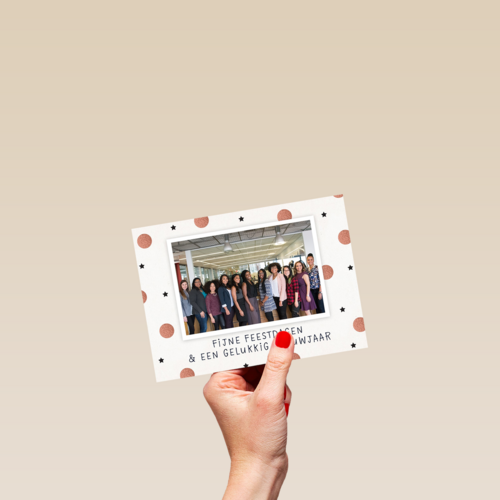 kerstkaart fotokaart zakelijk stippen