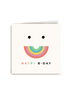happy bday met regenboog