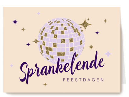 Kerstkaart sprankelende feestdagen