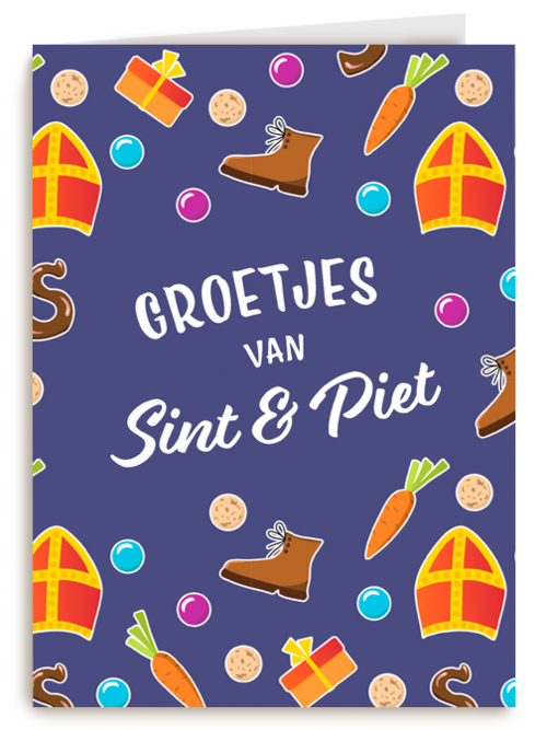 groetjes van sint en piet met veel strooigoed