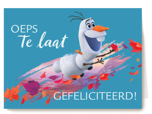 Kaart Hallmark | Te Laat | Oeps Te Late Verjaardag Van Olaf Van Frozen