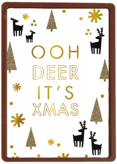 kerstkaart hip ooh deer it is christmas
