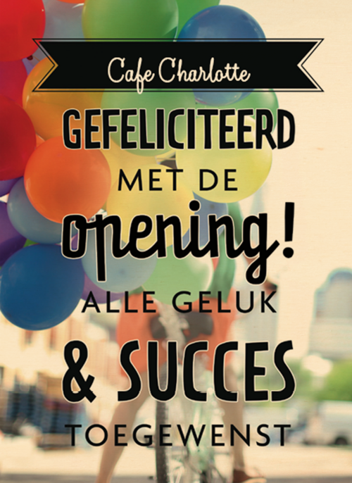 Houten Kaart Nieuwe Zaak | Houten Kaart Hallmark | Nieuwe Zaak | Fiets Met Ballonnen