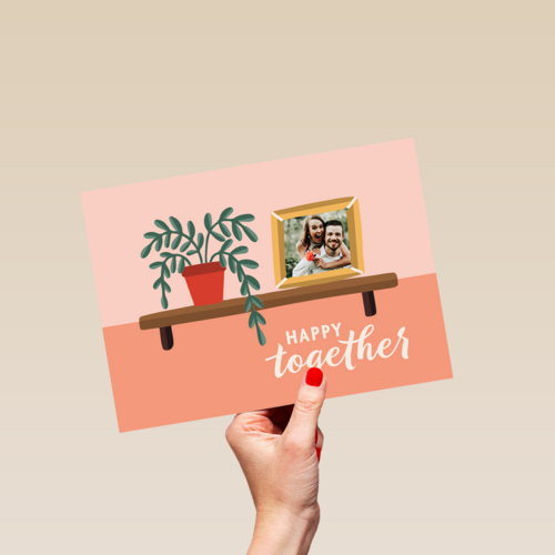 verhuisd kaart foto happy together