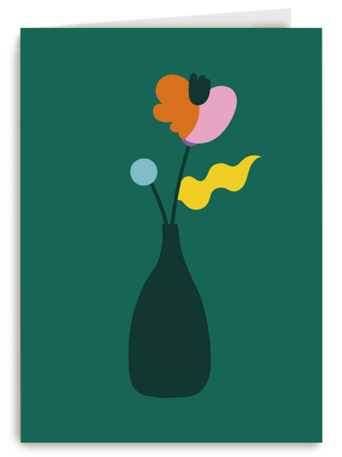 condoleancekaart met vaas bloemen