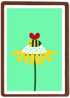 Zomaar kaartje bloem met bij