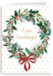 Kerstkaart klassiek Kerstkrans Fijne feestdagen
