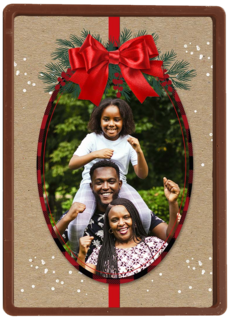 Kerstkaart klassiek fotokader strik