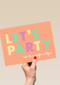Nieuwjaar kaart lets party tot de vroege uurtjes