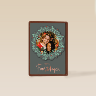 Fijne feestdagen kerstkrans fotokaart