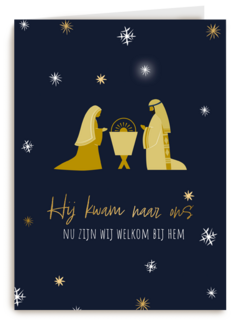 Kerstkaart religieus Jezus Maria Kribbe