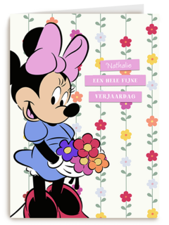 Minnie Mouse Hele fijne verjaardag bloemen