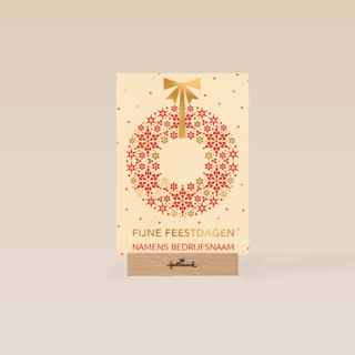 Kerstkaart zakelijk Kerstkrans Aanpasbare tekst