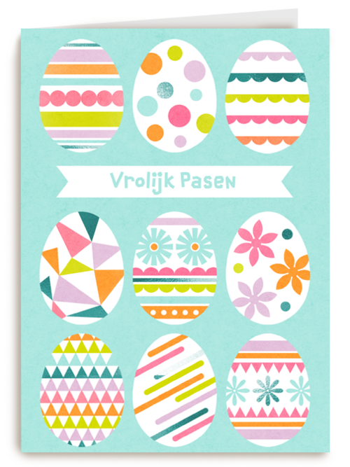Pasen kaart geschilderde eieren