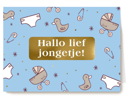 Geboorte felicitatie zoon hallo lief jongetje