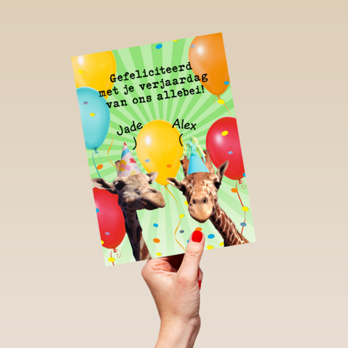 Gefeliciteerd met je verjaardag van ons allebei