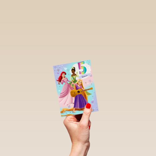 Verjaardagskaart Disney prinses 5 jaar