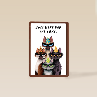 verjaardag kaart folio just here for the cake