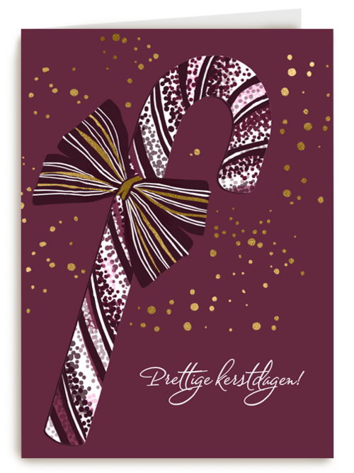 Kerstkaart candy cane