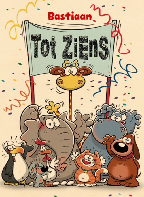 Houten Kaart Afscheid | Houten Kaart Hallmark | Afscheid | Dieren Tot Ziens