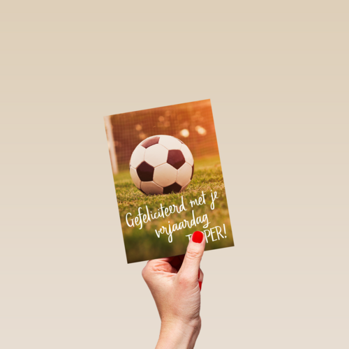 Verjaardagskaart voetbal topper