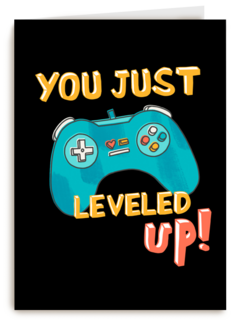 Verjaardagskaart gamecontroller level up