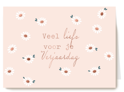 veel liefs voor je verjaardag met bloemetjes
