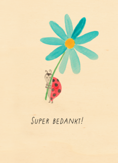 Bedankt kaart lieveheersbeestje