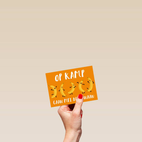op kamp gaan met die banaan