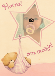 fotokaart forever friends hoera een meisje ster